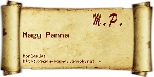 Magy Panna névjegykártya